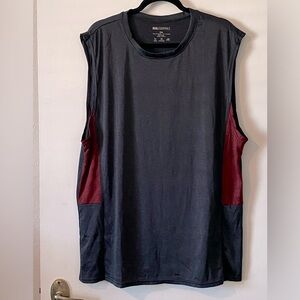 2XL Men’s Real Essentials , athletic dry – fit dark gray/dark red space dye.